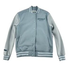 Originals Brooklyn Cloth Varsity Jacket Gray Small Snap Front